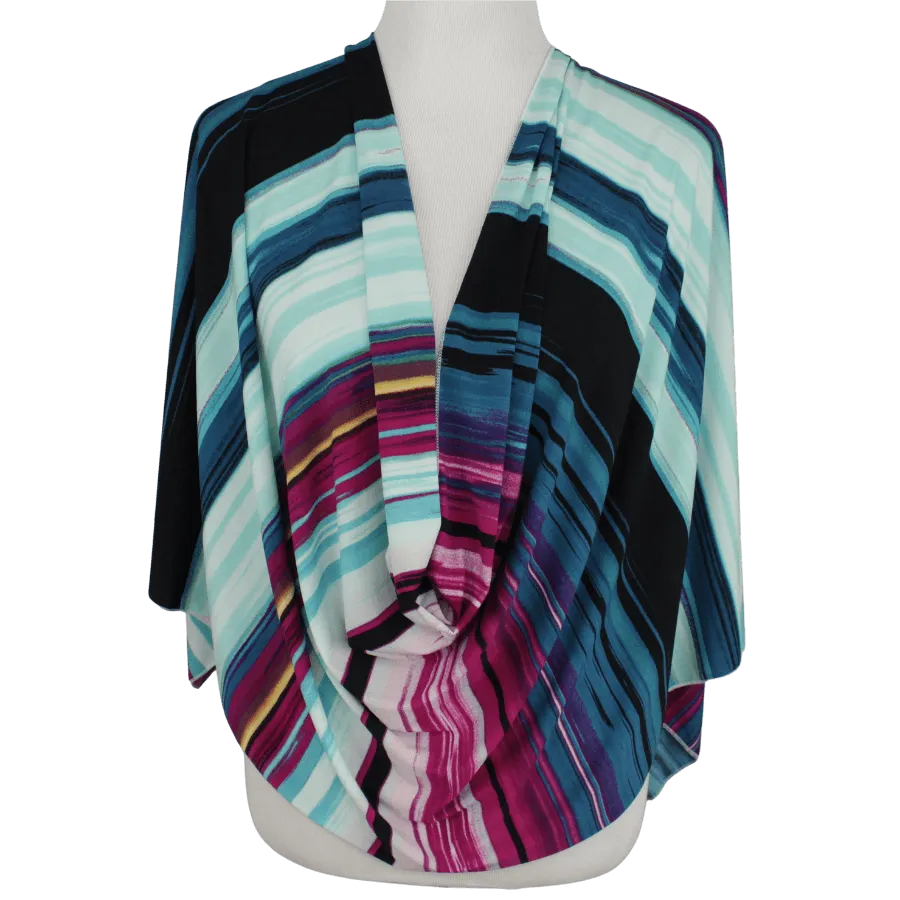 A Burst of Joyful Stripes Smooth  Patterned Jersey Hijab  - Soft & Cool "Zibde Feel"