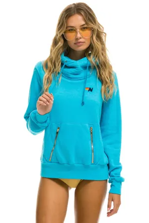 Aviator Nation NINJA PULLOVER UNISEX HOODIE - NEON BLUE