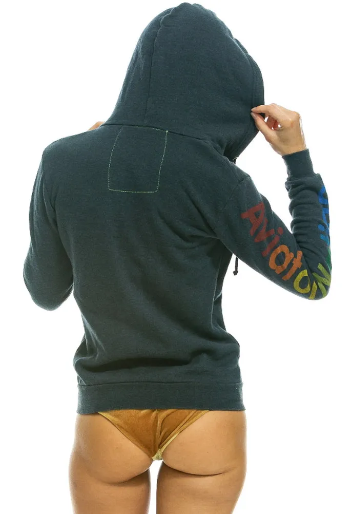 Aviator Nation Zip Hoodie in Charcoal