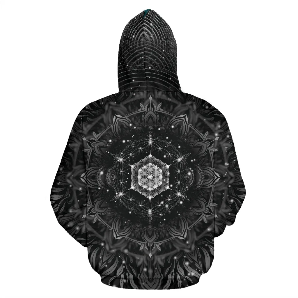 BLACK ALIGNED FLOWER | HOODIE | YANTRART