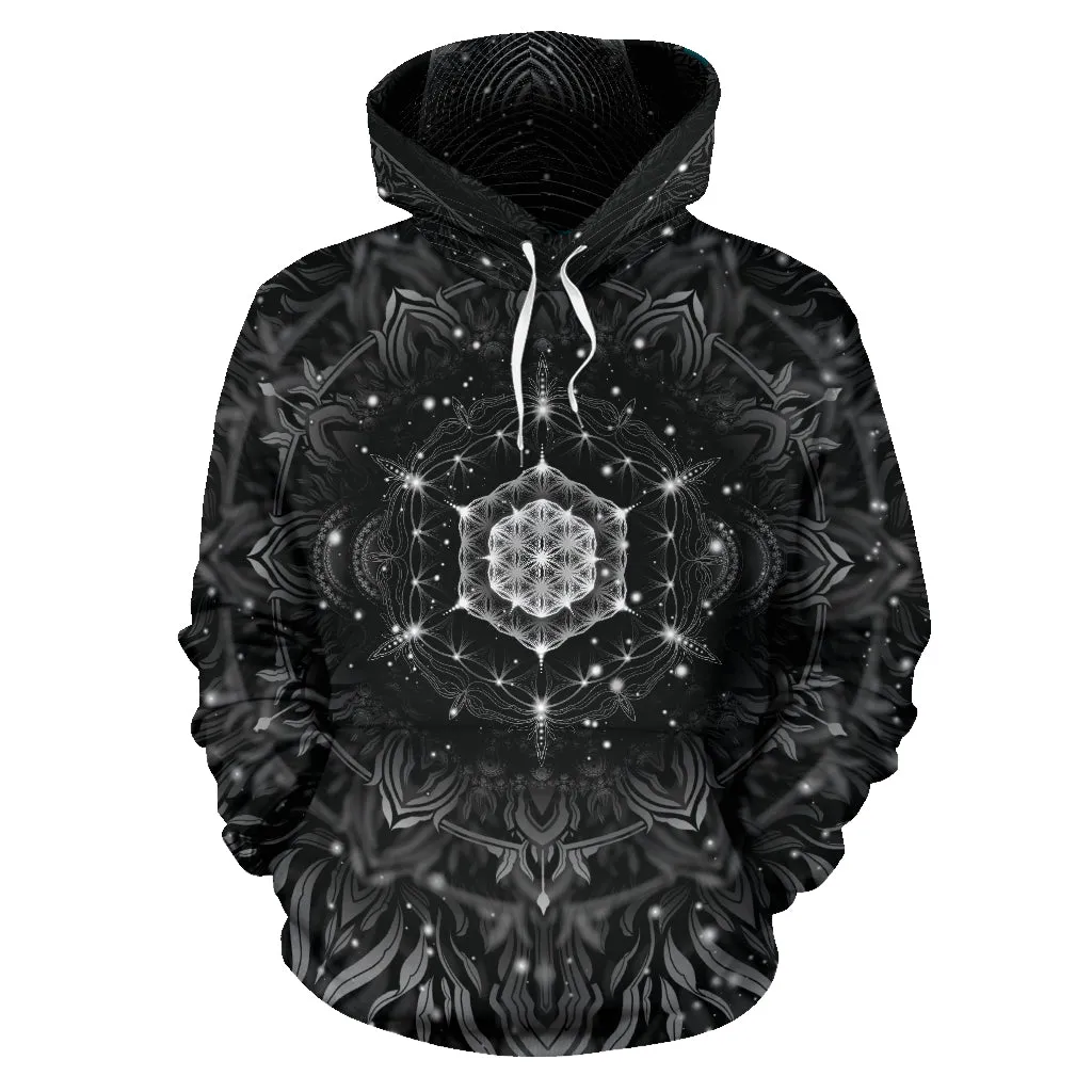 BLACK ALIGNED FLOWER | HOODIE | YANTRART