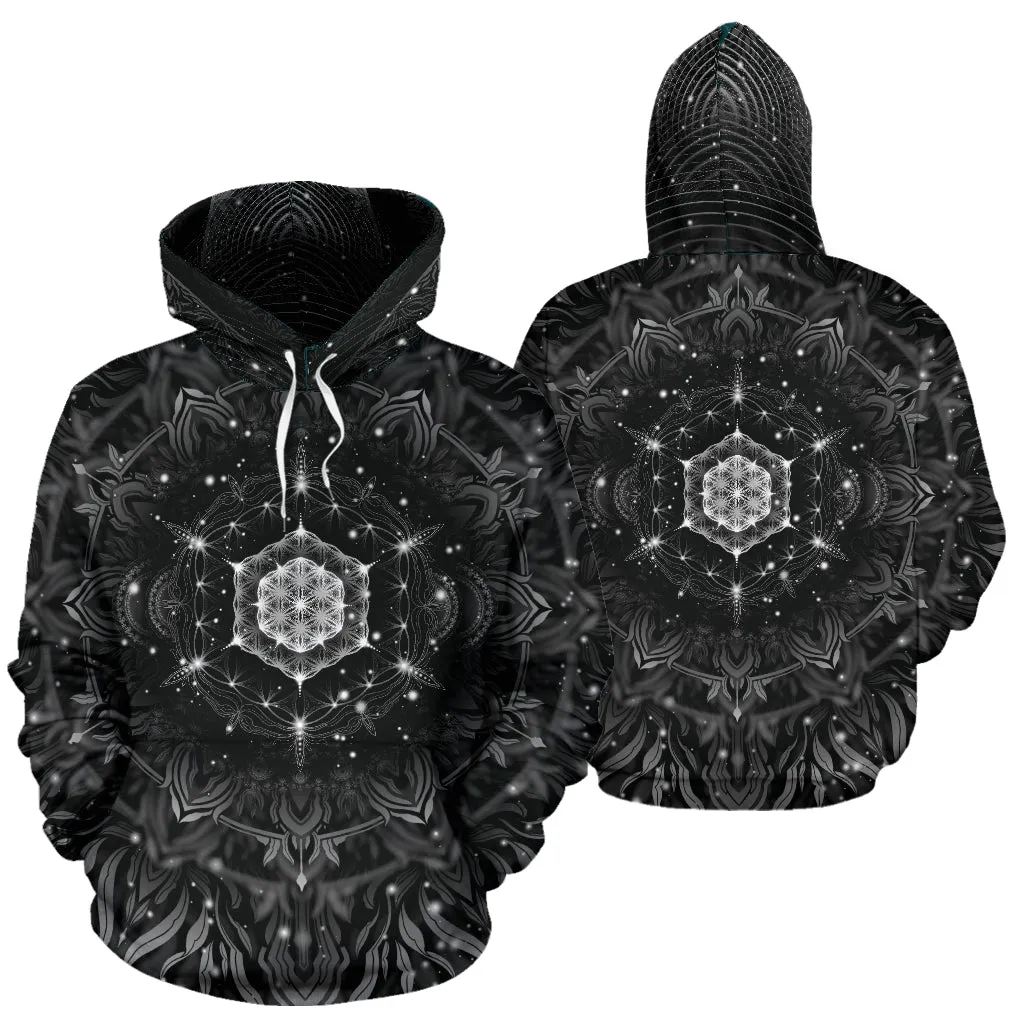 BLACK ALIGNED FLOWER | HOODIE | YANTRART