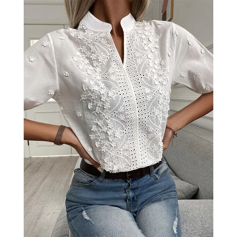 Boho Chic Hollow-out Blouse