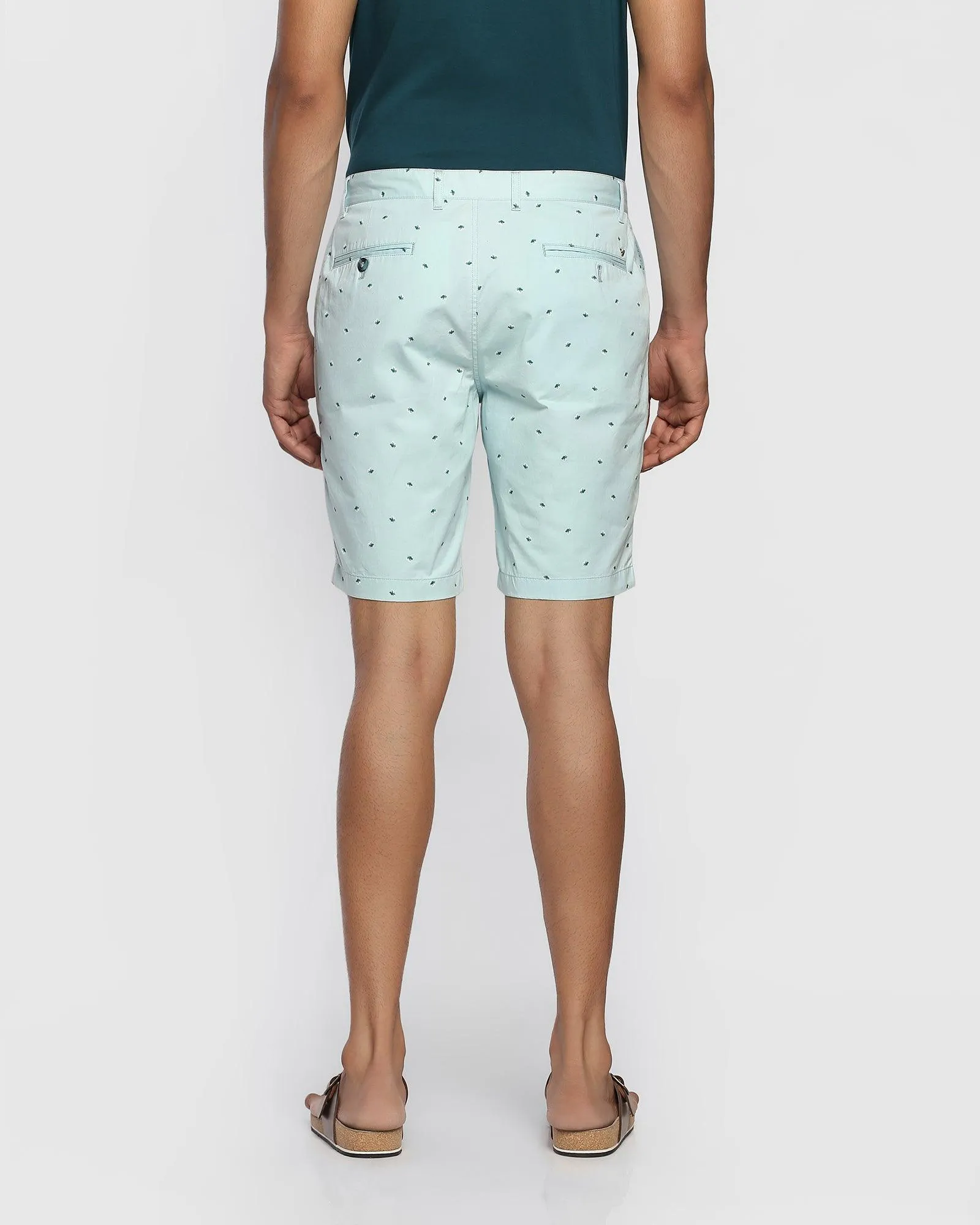 Casual Aqua Printed Shorts - Jim