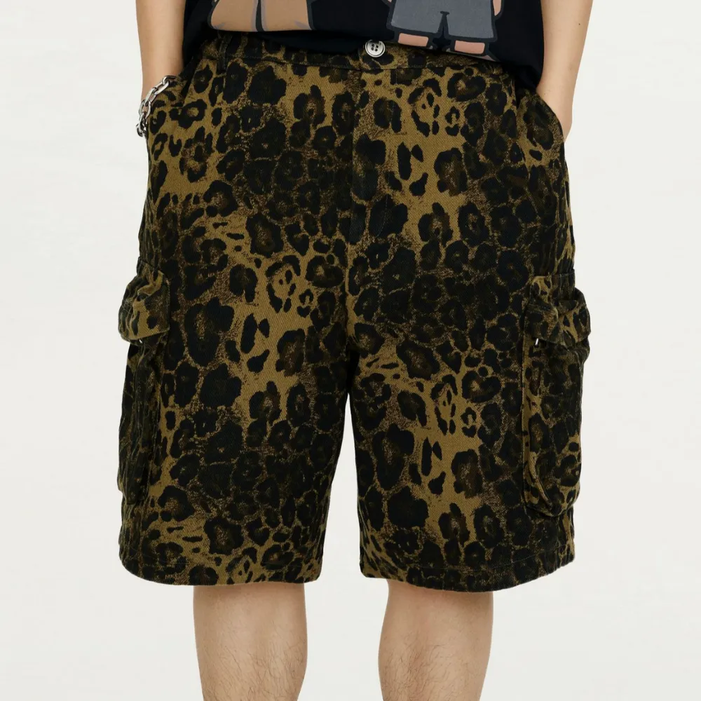 Casual Leopard Cargo Shorts