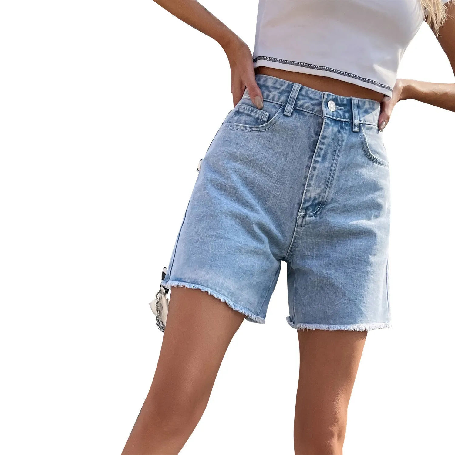 Casual Loose High Waist Slim Denim Shorts