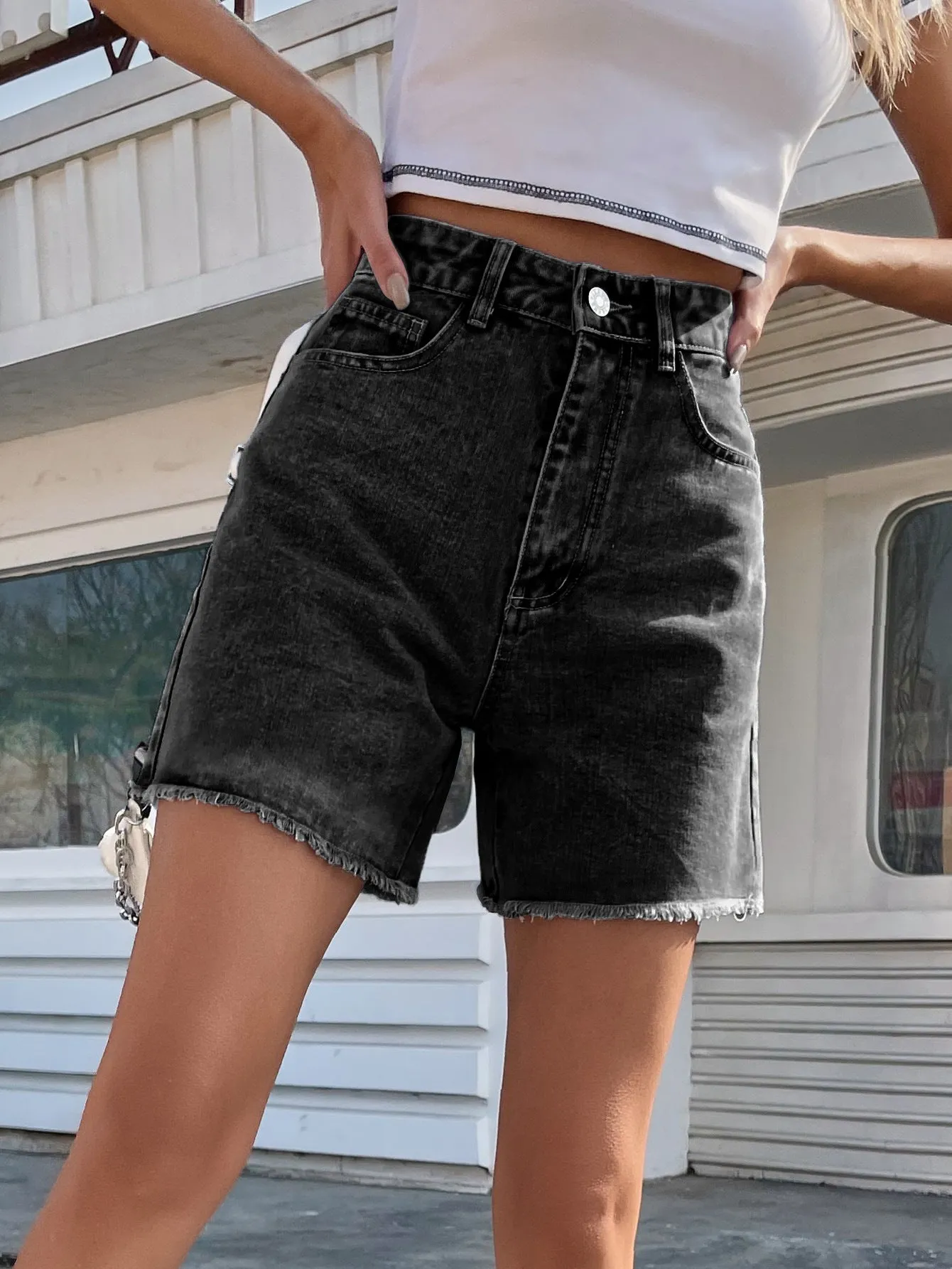 Casual Loose High Waist Slim Denim Shorts