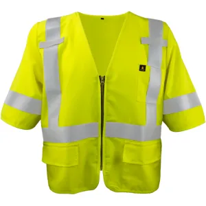 Class 3 Flame Retardant Vest with Zipper Front and Sleeves