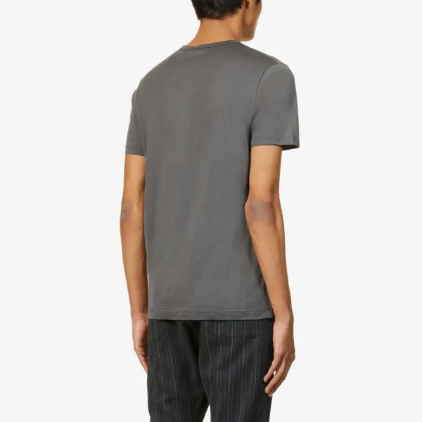 Classic Sunspel Cotton Jersey T-Shirt, Charcoal