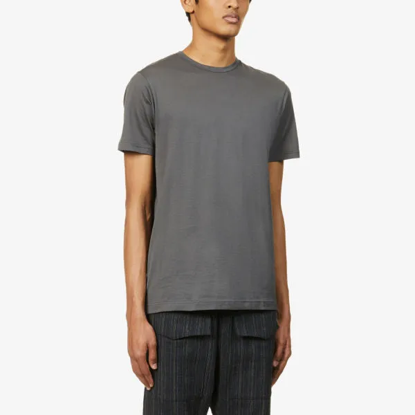 Classic Sunspel Cotton Jersey T-Shirt, Charcoal