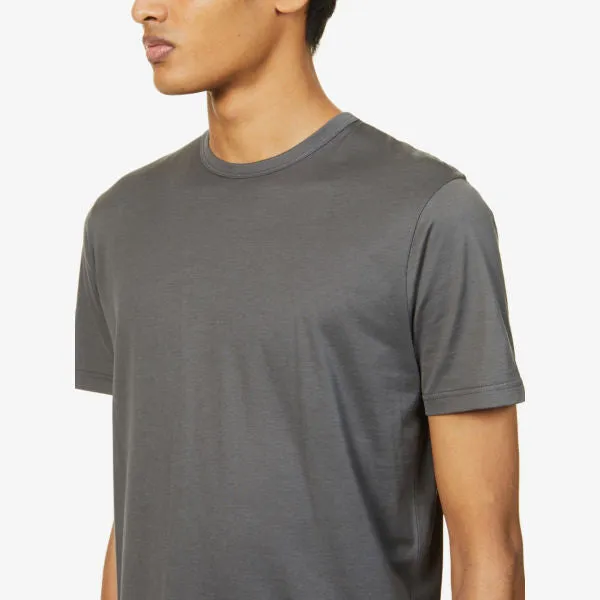 Classic Sunspel Cotton Jersey T-Shirt, Charcoal