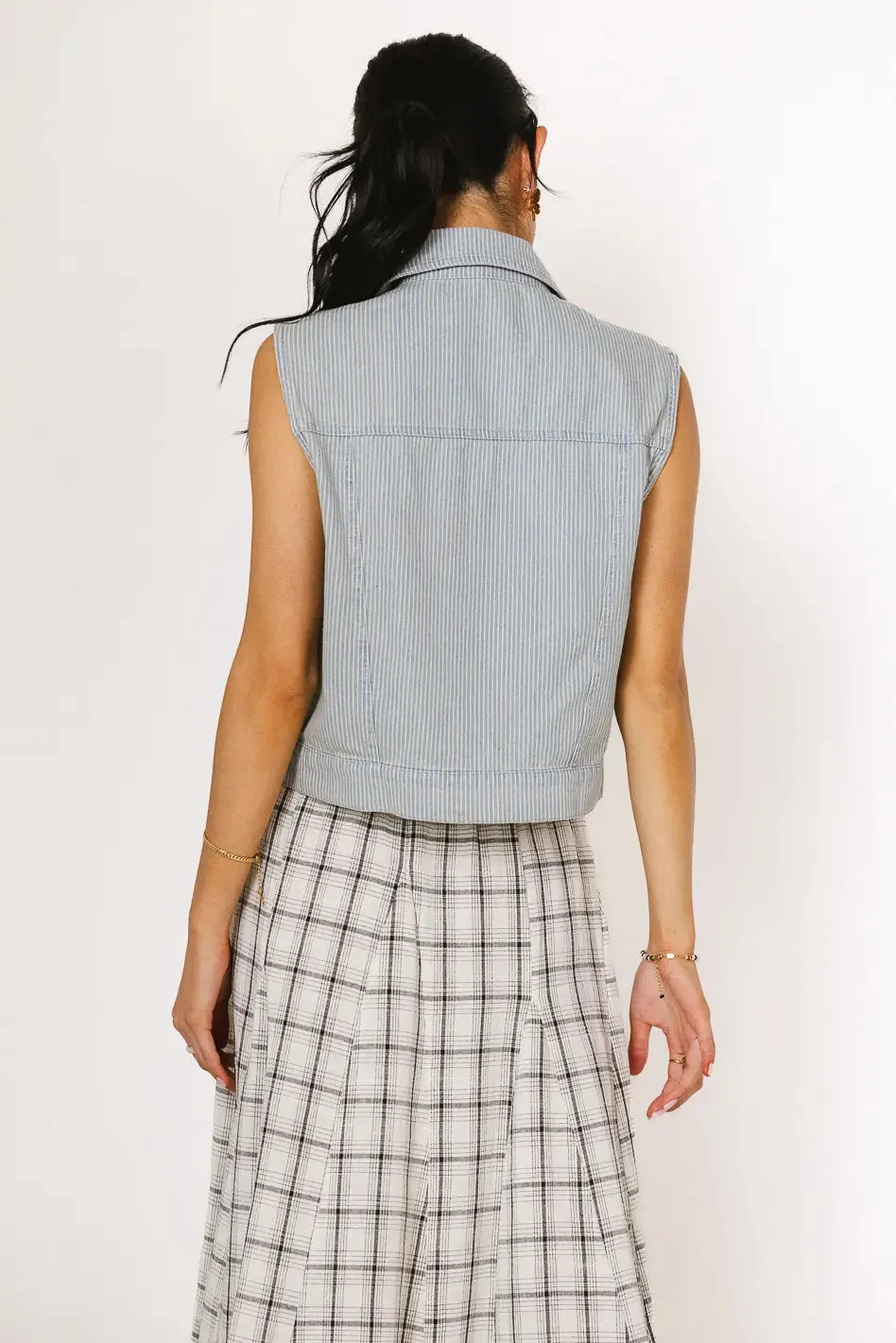 Daphne Striped Denim Vest - FINAL SALE