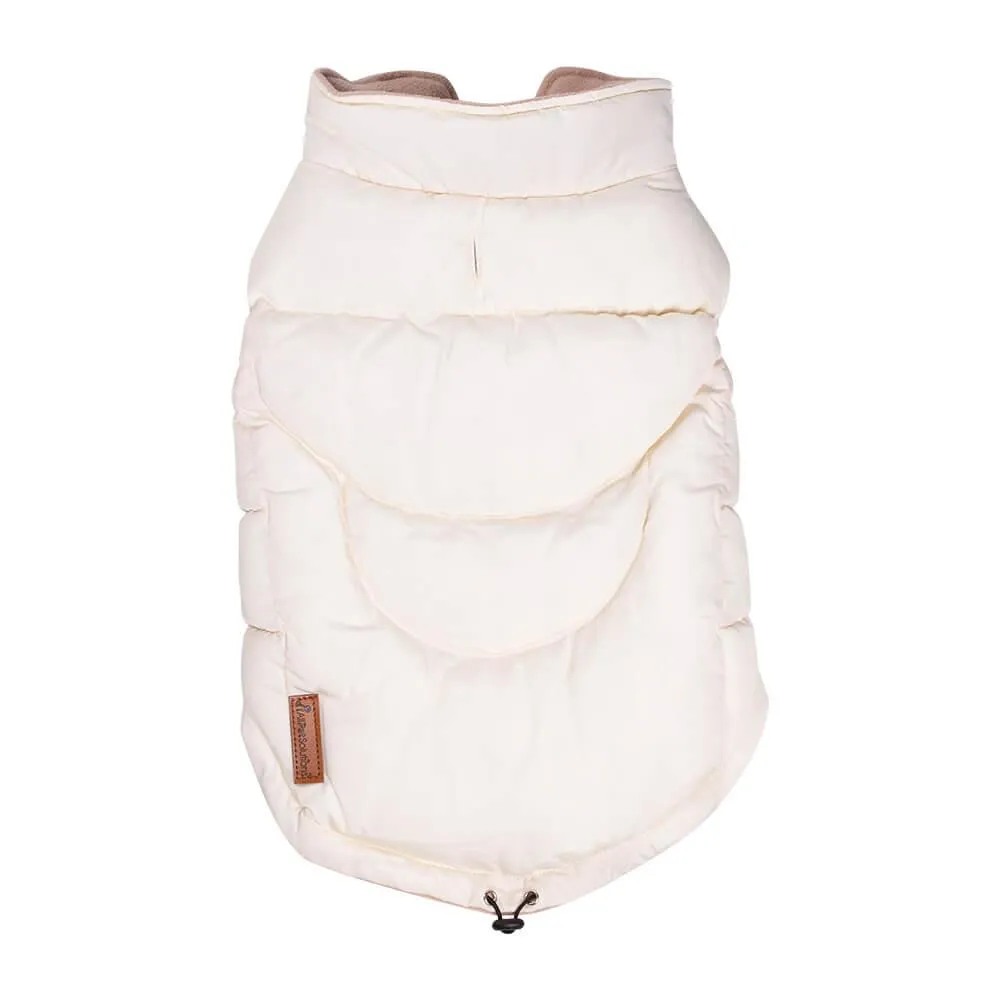 Dog Luxury Showerproof Puffer Jacket in Cream White - S / M / L