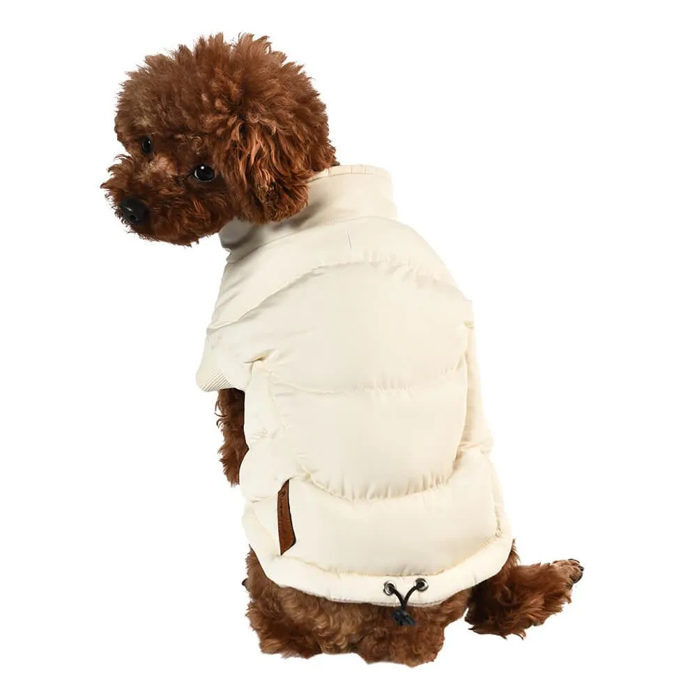 Dog Luxury Showerproof Puffer Jacket in Cream White - S / M / L