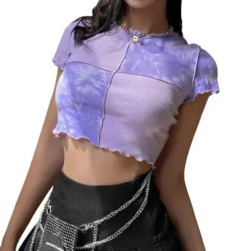 E-girl Y2k Chic Patchwork Crop Tops