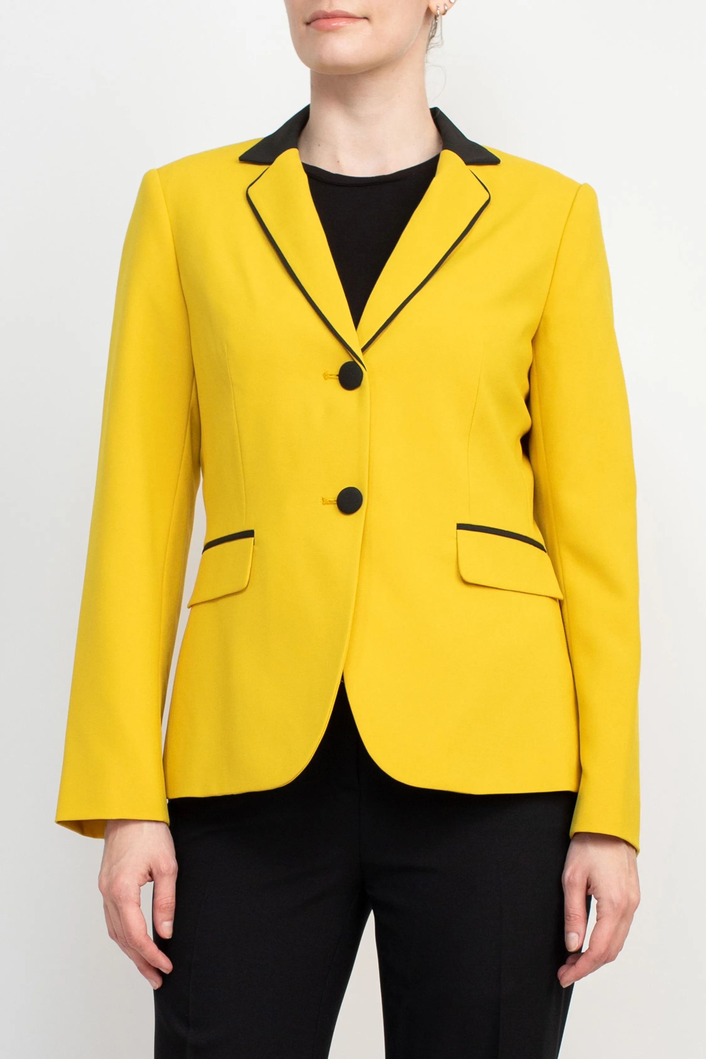 Emily... Notched Collar 2 Button Long Sleeve Flap Pockets Two Piece Set