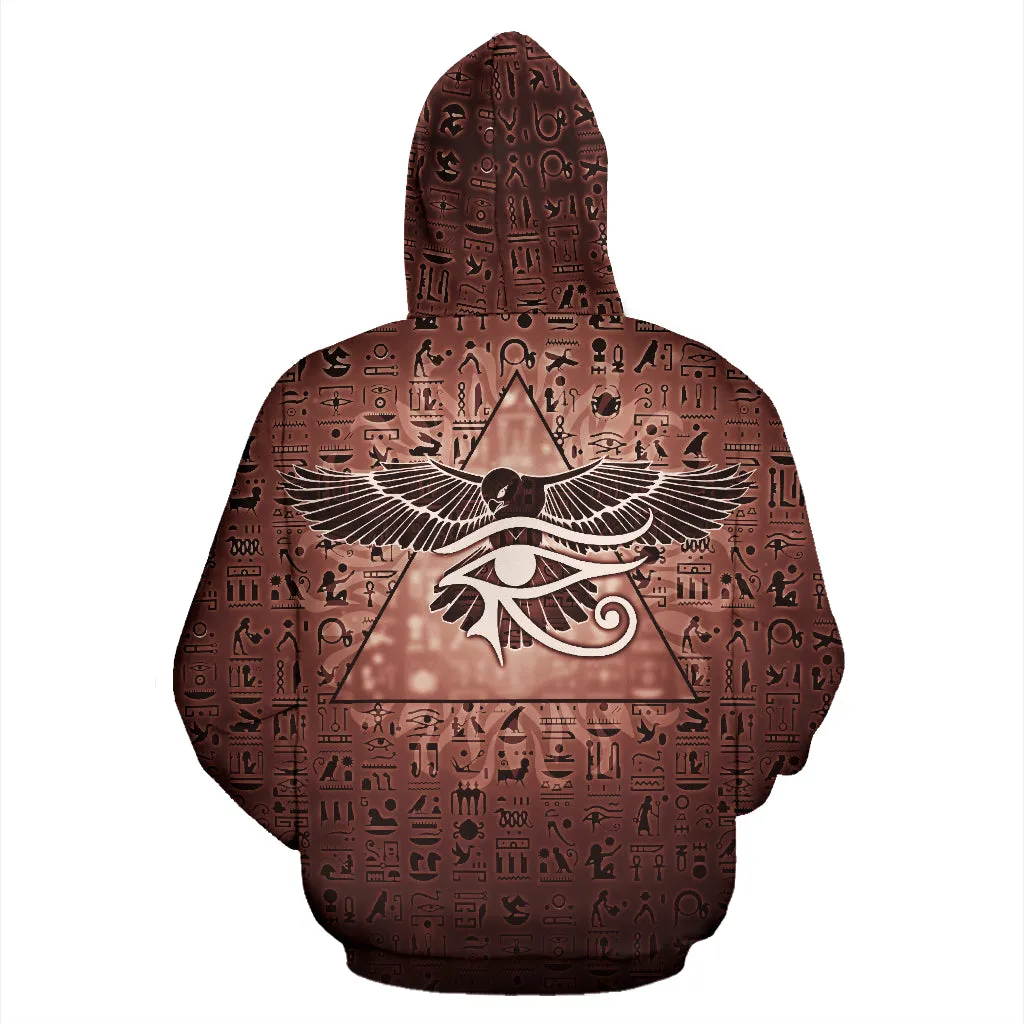 Eye of Horus Pyramid - Foxy Orange | Hoodie | Mandalazed