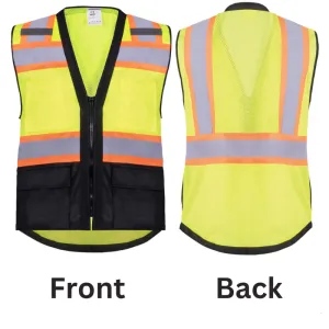 Hi Vis Green Surveyor Vest with Mesh Back