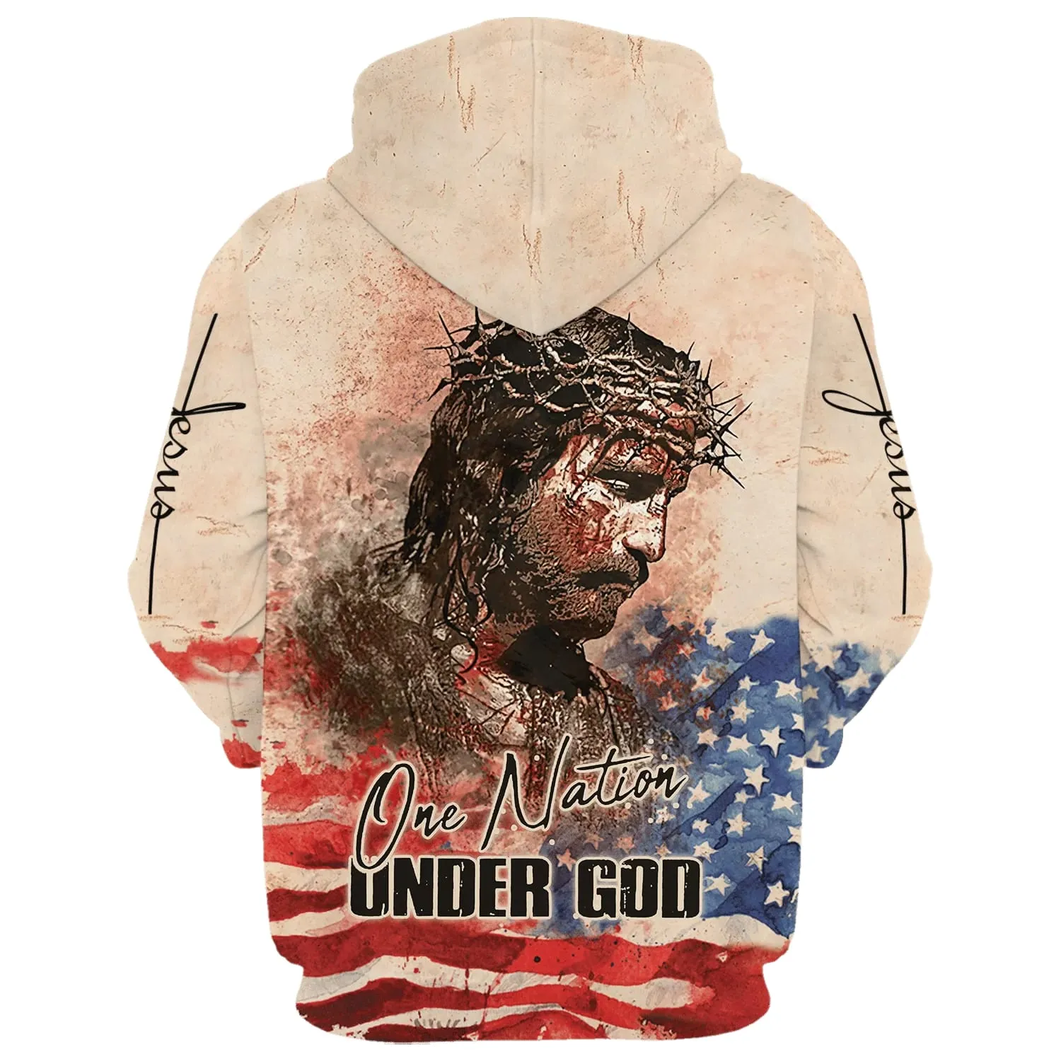 Jesus Christ One Nation Under God Hoodies Jesus Hoodie Men & Women Christian Hoodie 3D Printed Hoodie