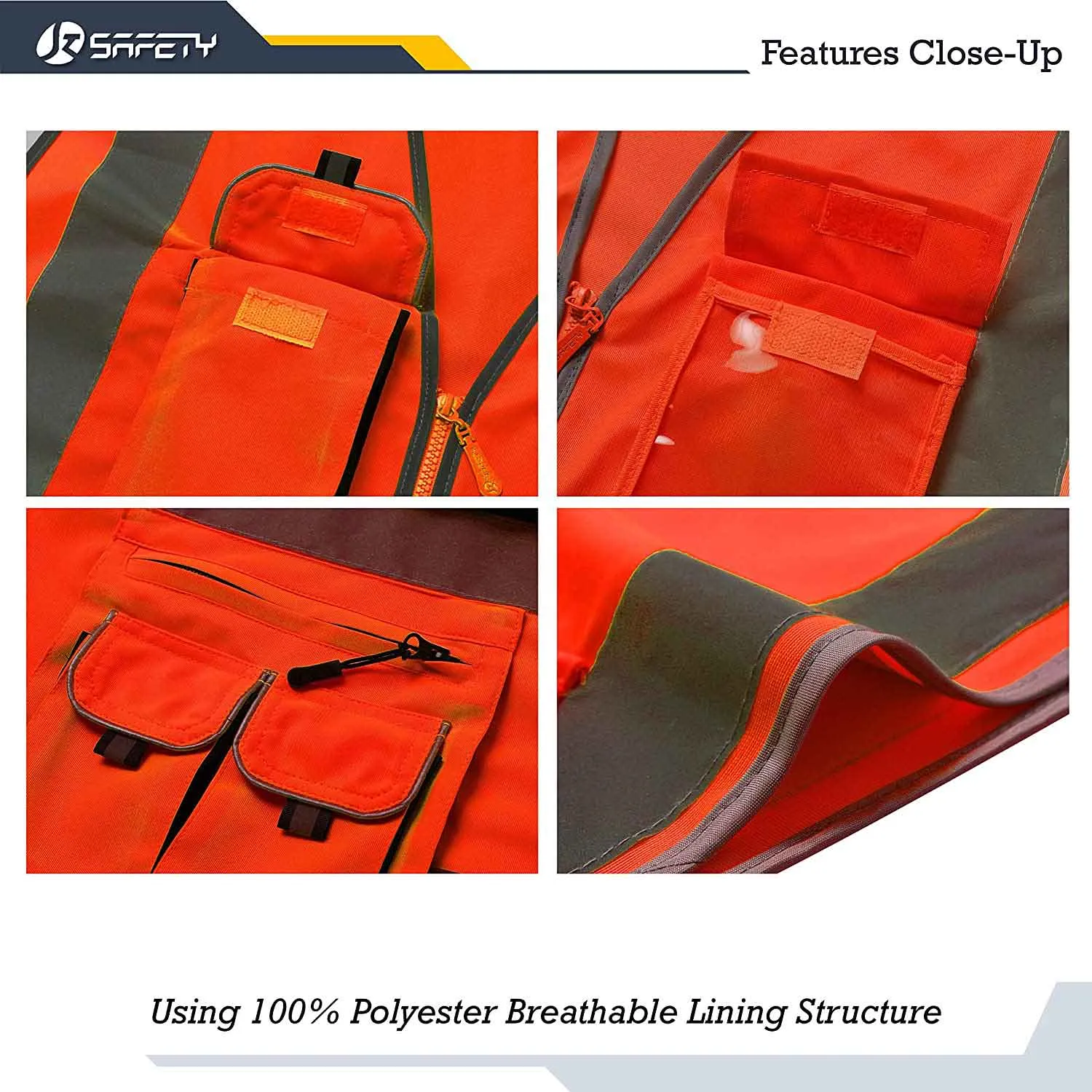 JKSafety 10 Pockets Hi-Vis Reflective Safety Vest (JK088)