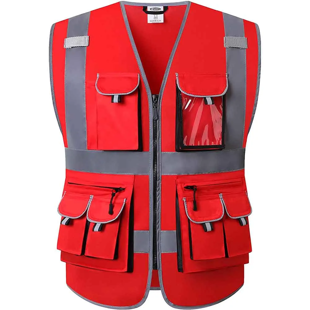 JKSafety 10 Pockets Hi-Vis Reflective Safety Vest (JK088)