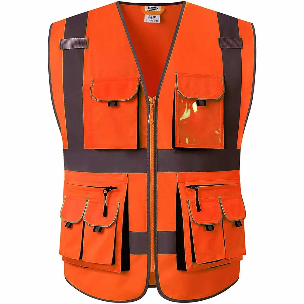 JKSafety 10 Pockets Hi-Vis Reflective Safety Vest (JK088)