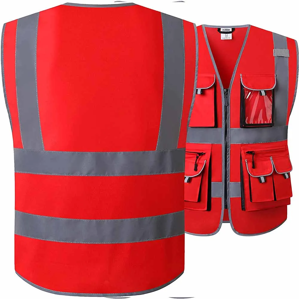 JKSafety 10 Pockets Hi-Vis Reflective Safety Vest (JK088)