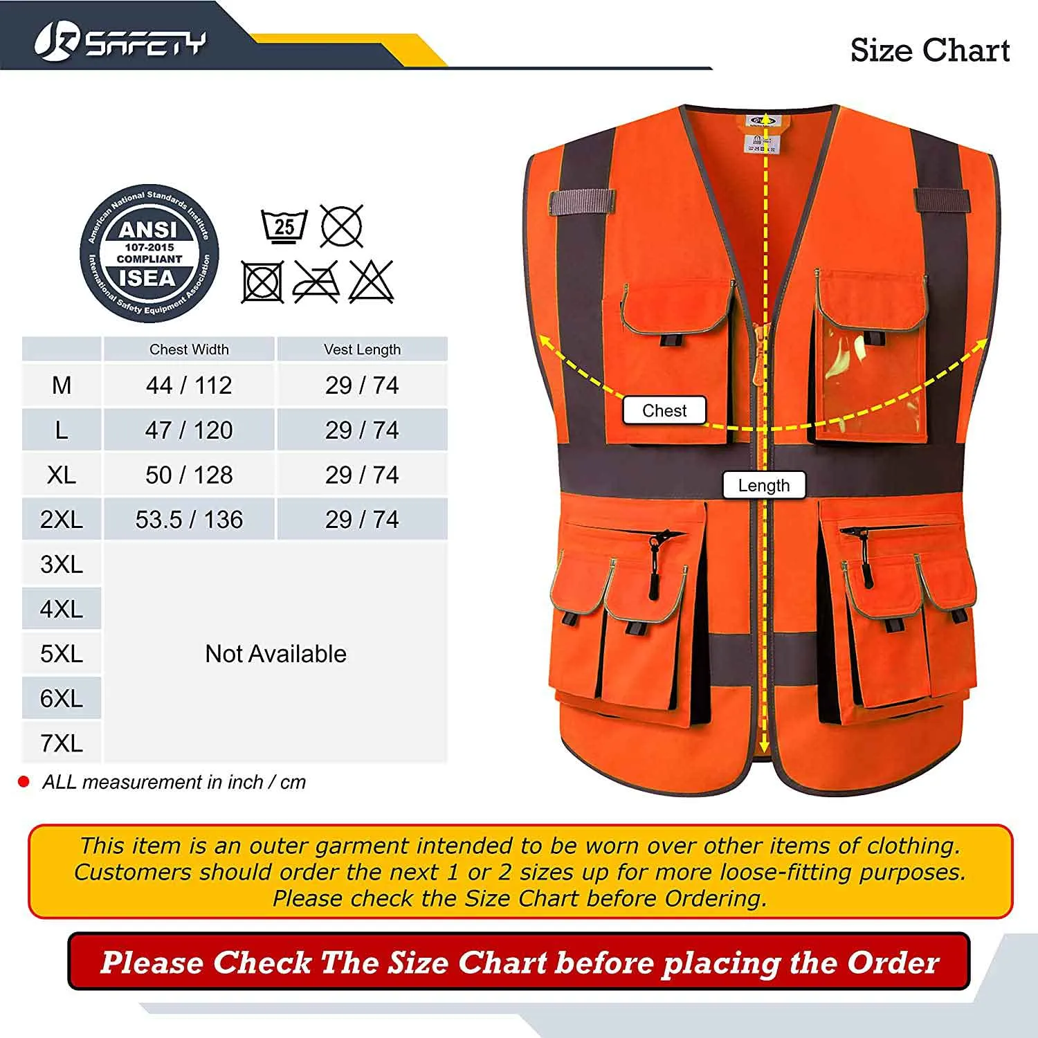 JKSafety 10 Pockets Hi-Vis Reflective Safety Vest (JK088)