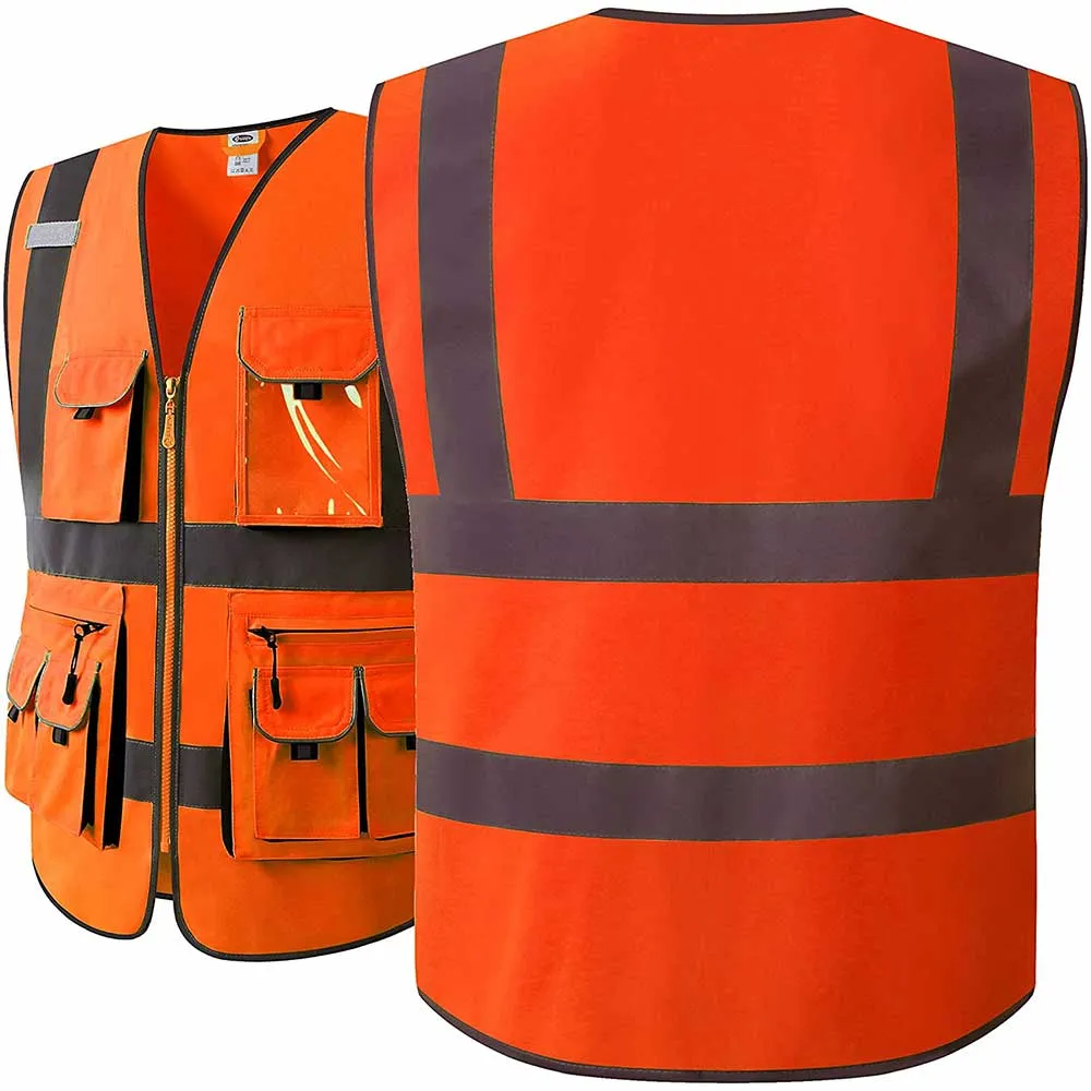 JKSafety 10 Pockets Hi-Vis Reflective Safety Vest (JK088)