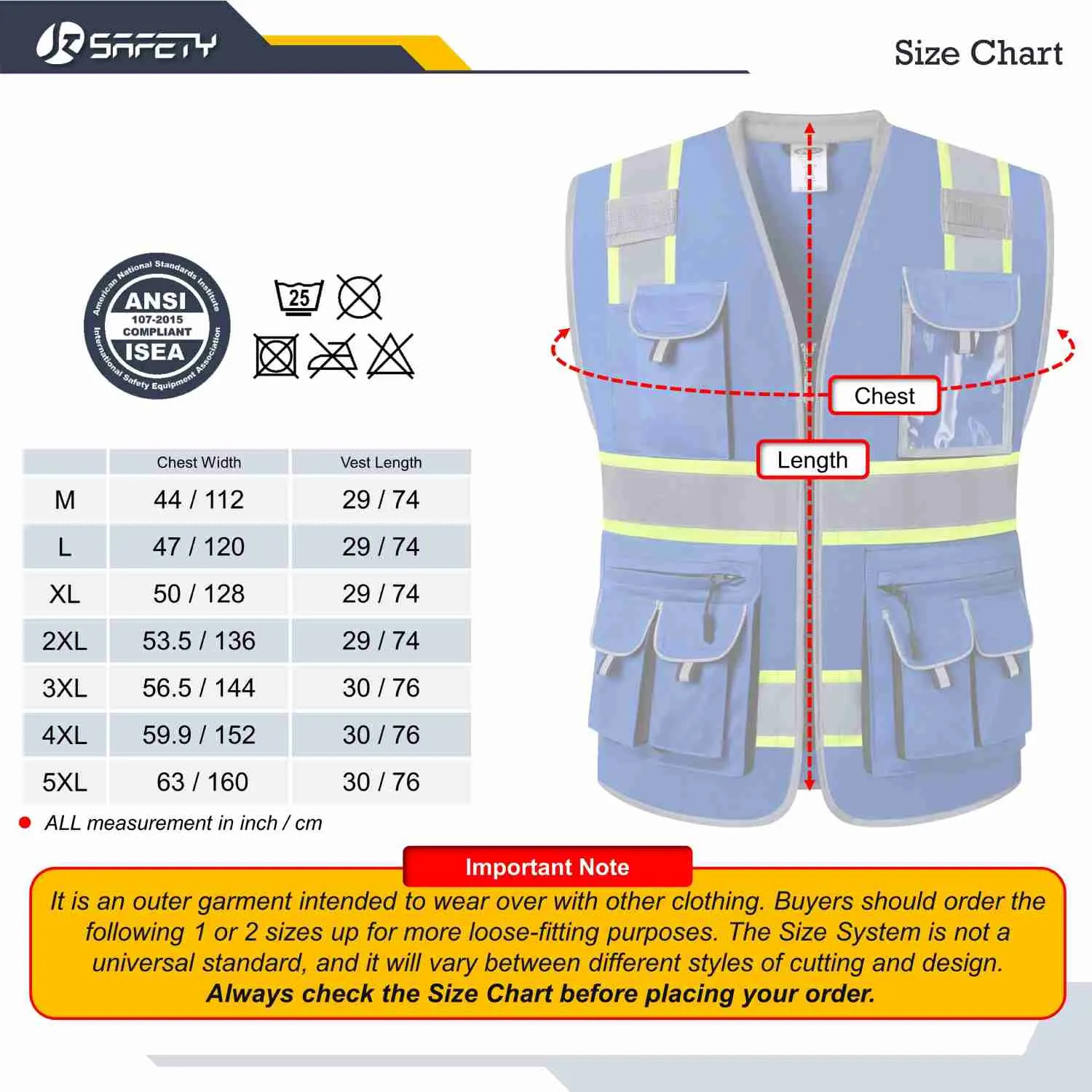 JKSafety 10 Pockets Two-Tone Hi-Vis Reflective Safety Vest (JK089)