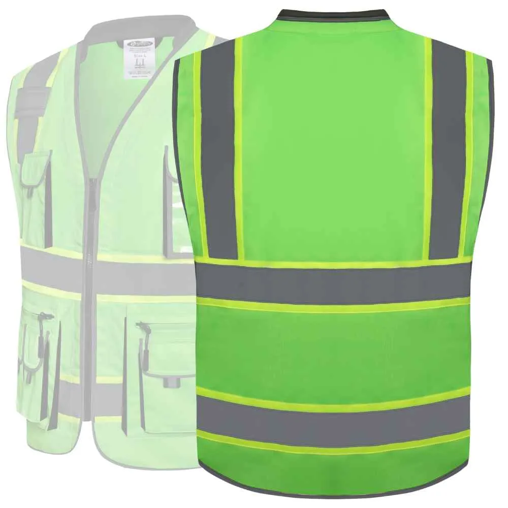 JKSafety 10 Pockets Two-Tone Hi-Vis Reflective Safety Vest (JK089)