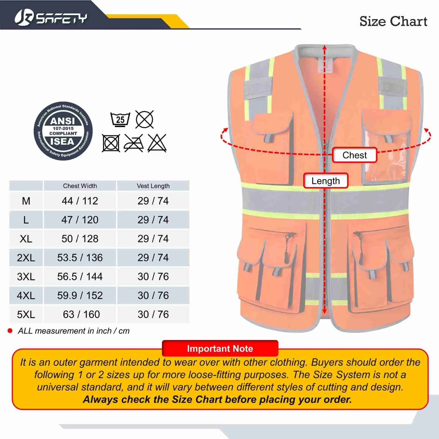 JKSafety 10 Pockets Two-Tone Hi-Vis Reflective Safety Vest (JK089)