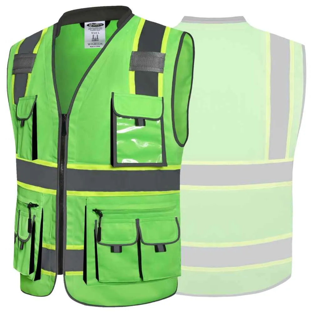 JKSafety 10 Pockets Two-Tone Hi-Vis Reflective Safety Vest (JK089)