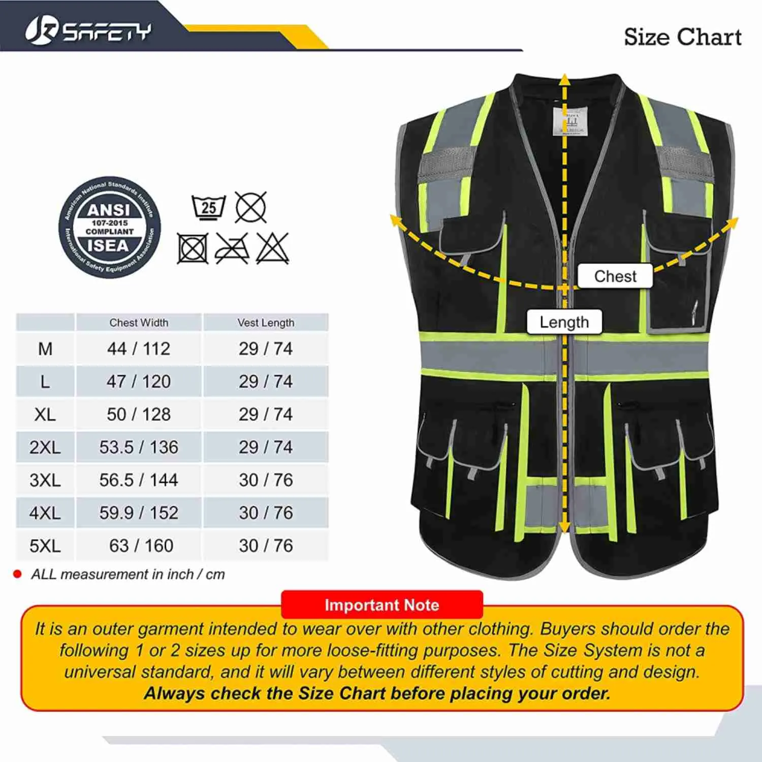 JKSafety 10 Pockets Two-Tone Hi-Vis Reflective Safety Vest (JK089)