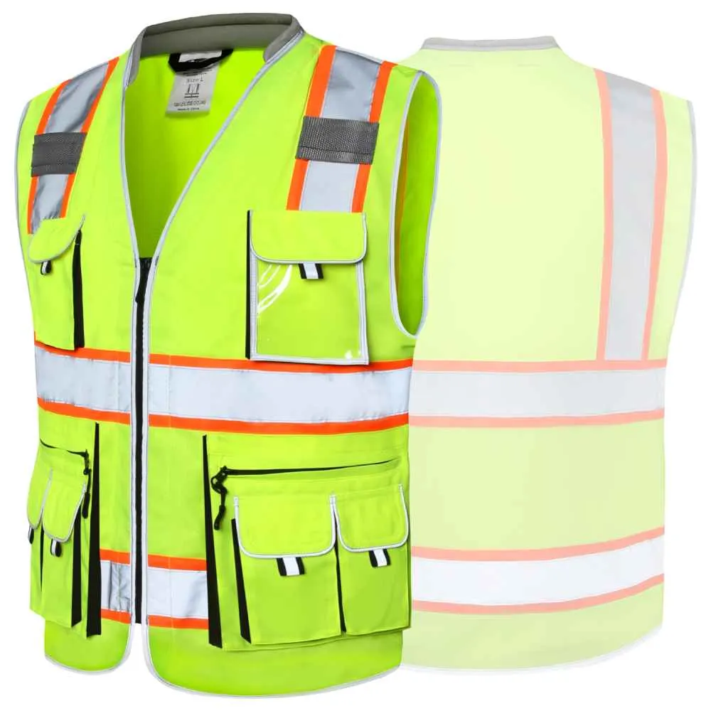 JKSafety 10 Pockets Two-Tone Hi-Vis Reflective Safety Vest (JK089)