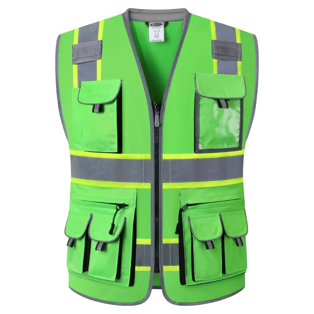 JKSafety 10 Pockets Two-Tone Hi-Vis Reflective Safety Vest (JK089)