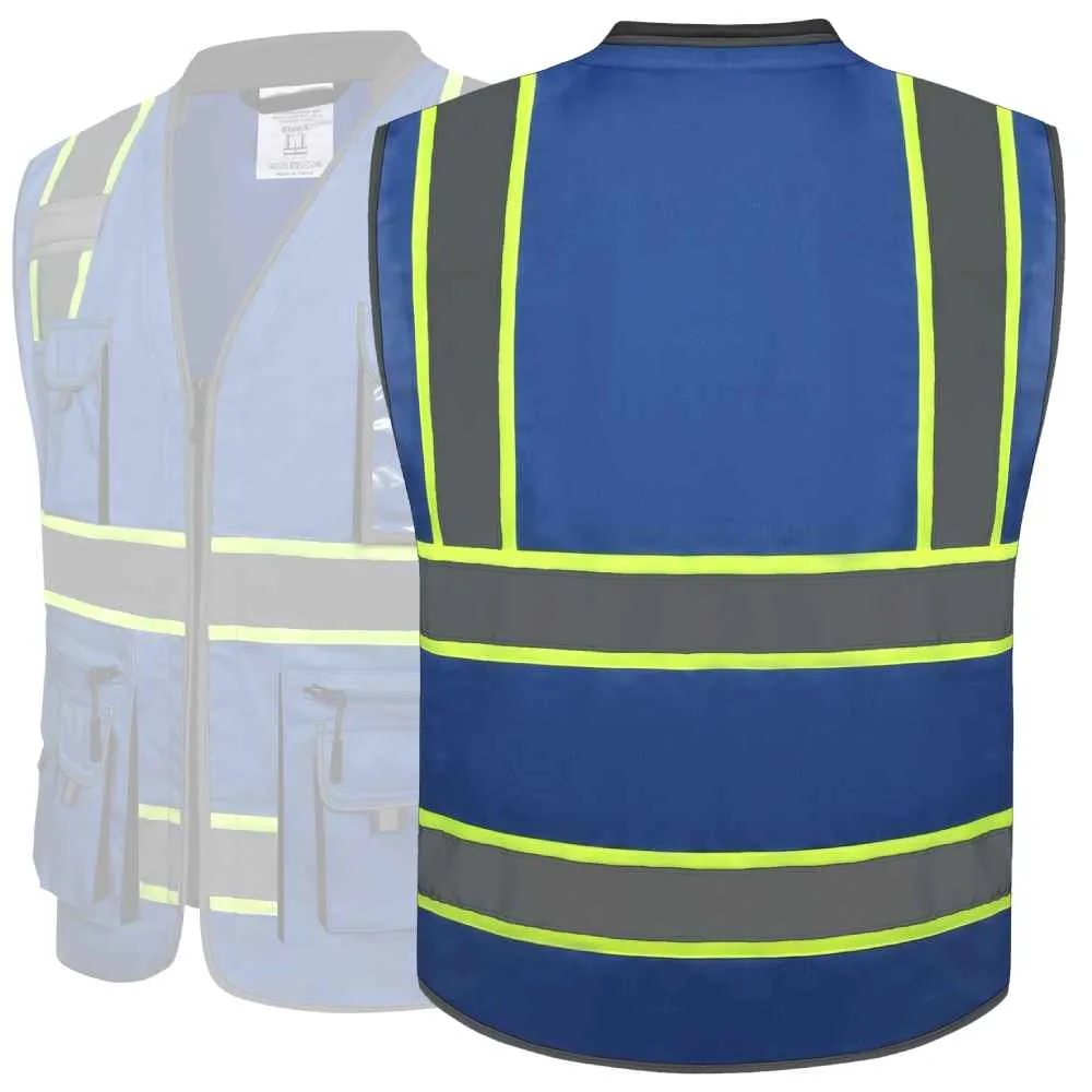 JKSafety 10 Pockets Two-Tone Hi-Vis Reflective Safety Vest (JK089)