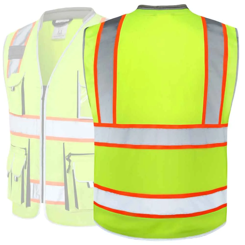 JKSafety 10 Pockets Two-Tone Hi-Vis Reflective Safety Vest (JK089)