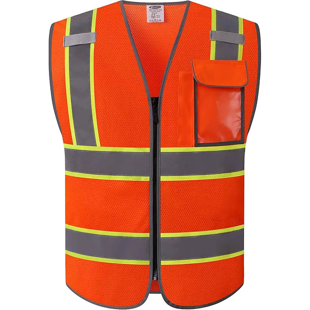 JKSafety 3 Pockets Mesh Two-Tone Hi-Vis Reflective Safety Vest (JK099)