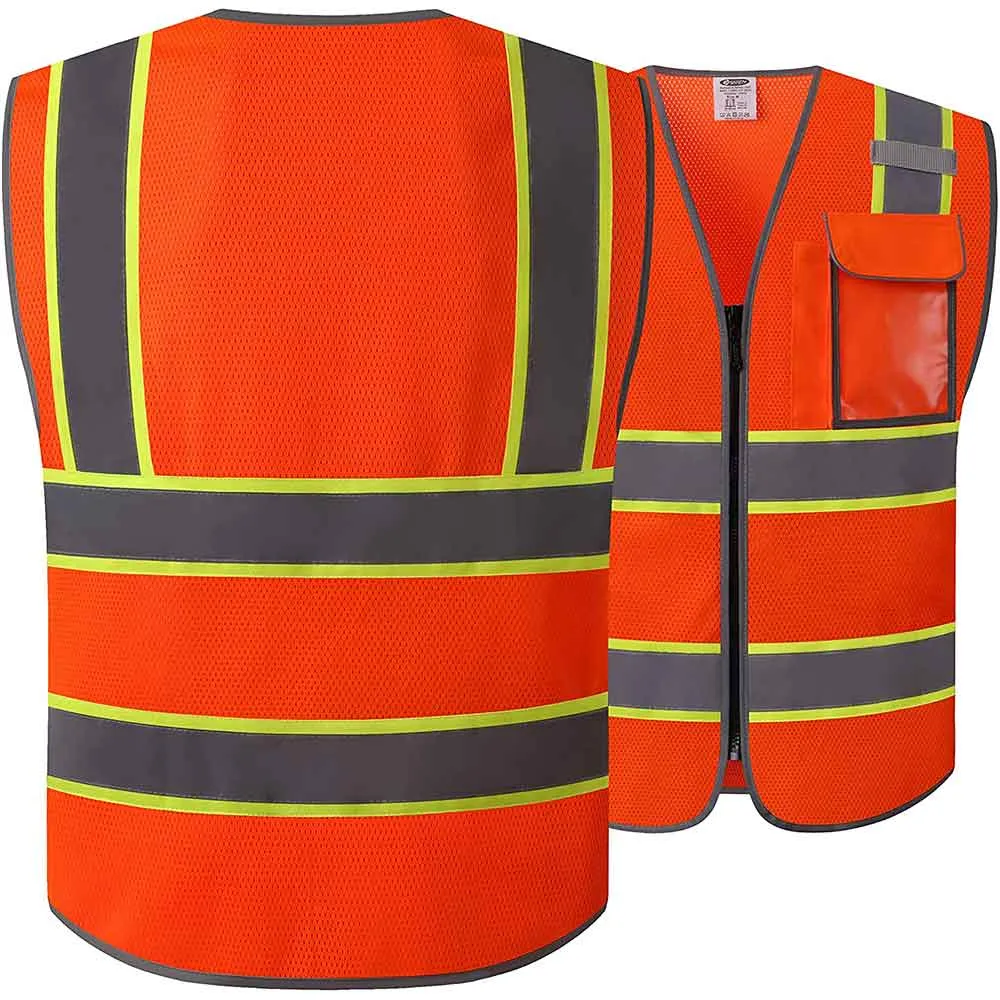 JKSafety 3 Pockets Mesh Two-Tone Hi-Vis Reflective Safety Vest (JK099)