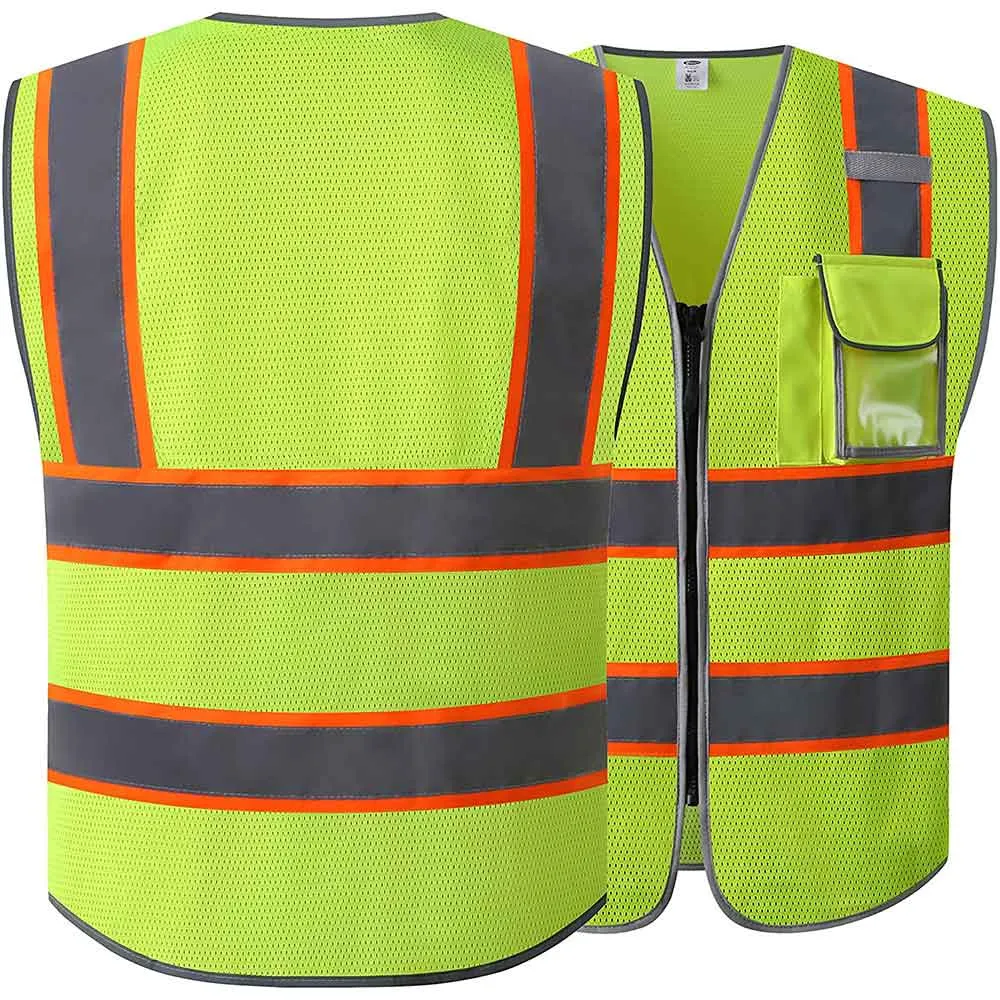 JKSafety 3 Pockets Mesh Two-Tone Hi-Vis Reflective Safety Vest (JK099)