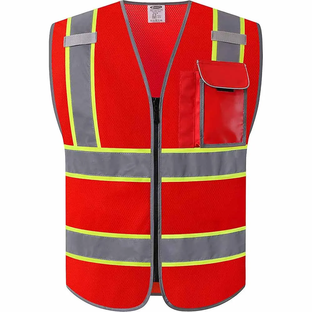 JKSafety 3 Pockets Mesh Two-Tone Hi-Vis Reflective Safety Vest (JK099)