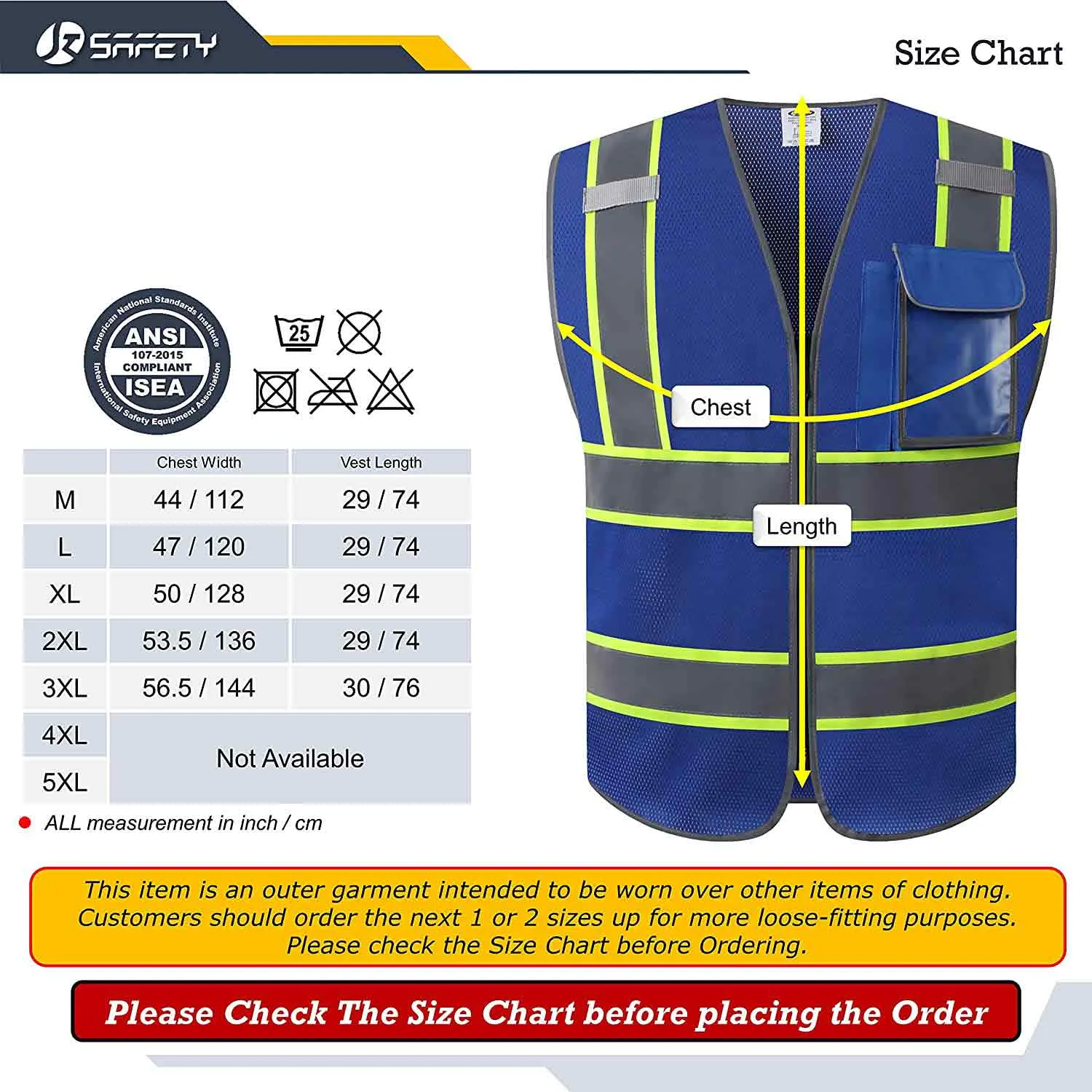 JKSafety 3 Pockets Mesh Two-Tone Hi-Vis Reflective Safety Vest (JK099)