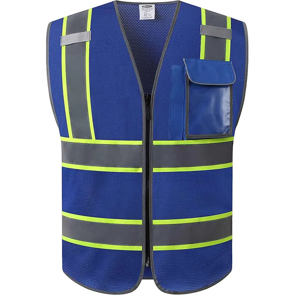 JKSafety 3 Pockets Mesh Two-Tone Hi-Vis Reflective Safety Vest (JK099)