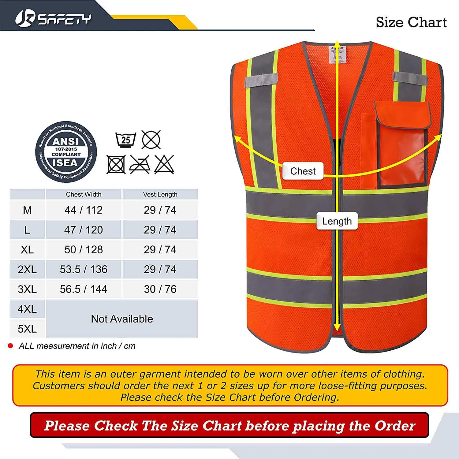 JKSafety 3 Pockets Mesh Two-Tone Hi-Vis Reflective Safety Vest (JK099)