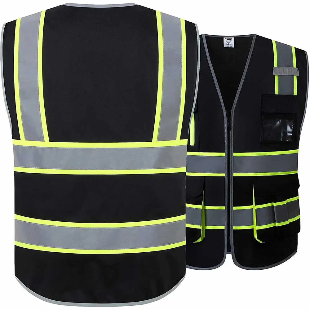 JKSafety 7 Pockets Two-Tone Hi-Vis Reflective Safety Vest (JK130)