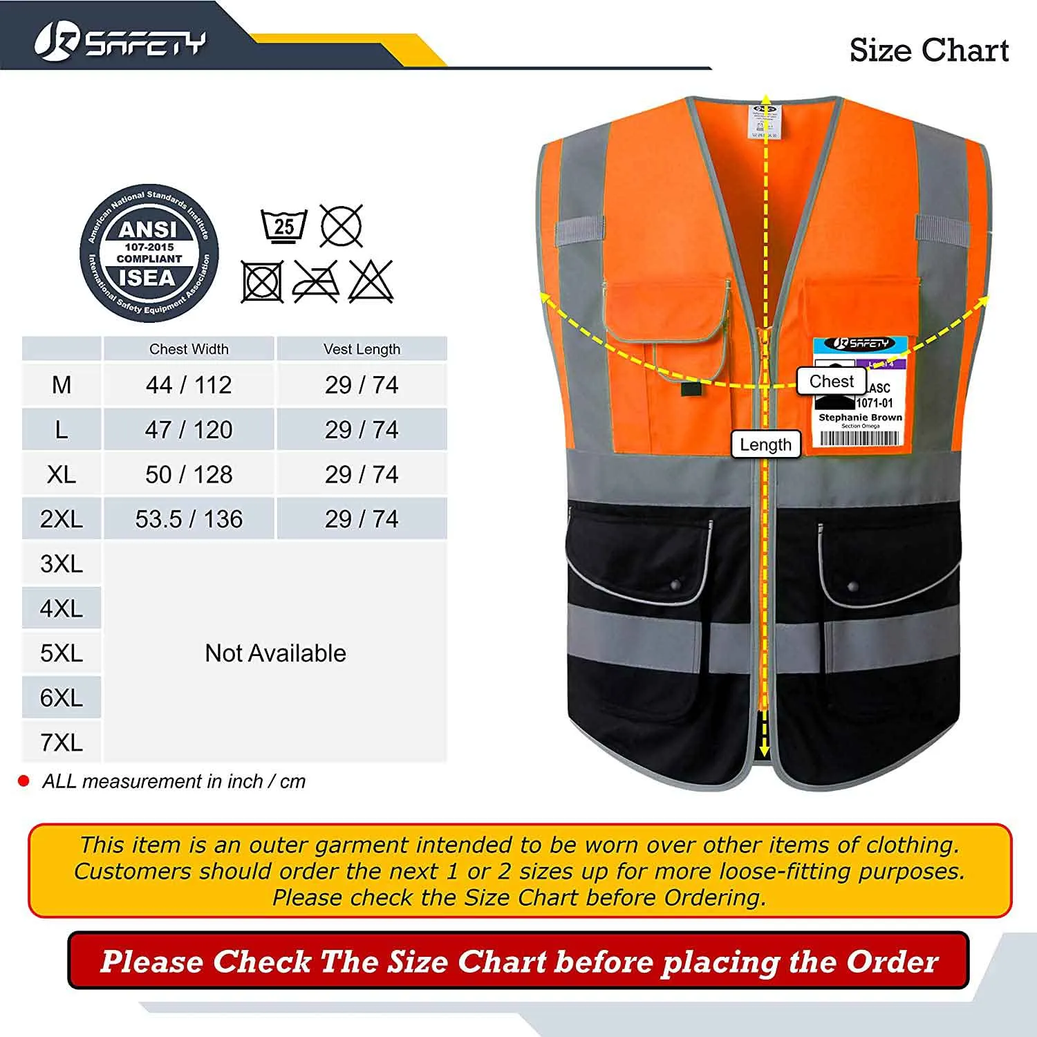 JKSafety 9 Pockets Hi-Vis Reflective Safety Vest, Black Bottom (JK150)