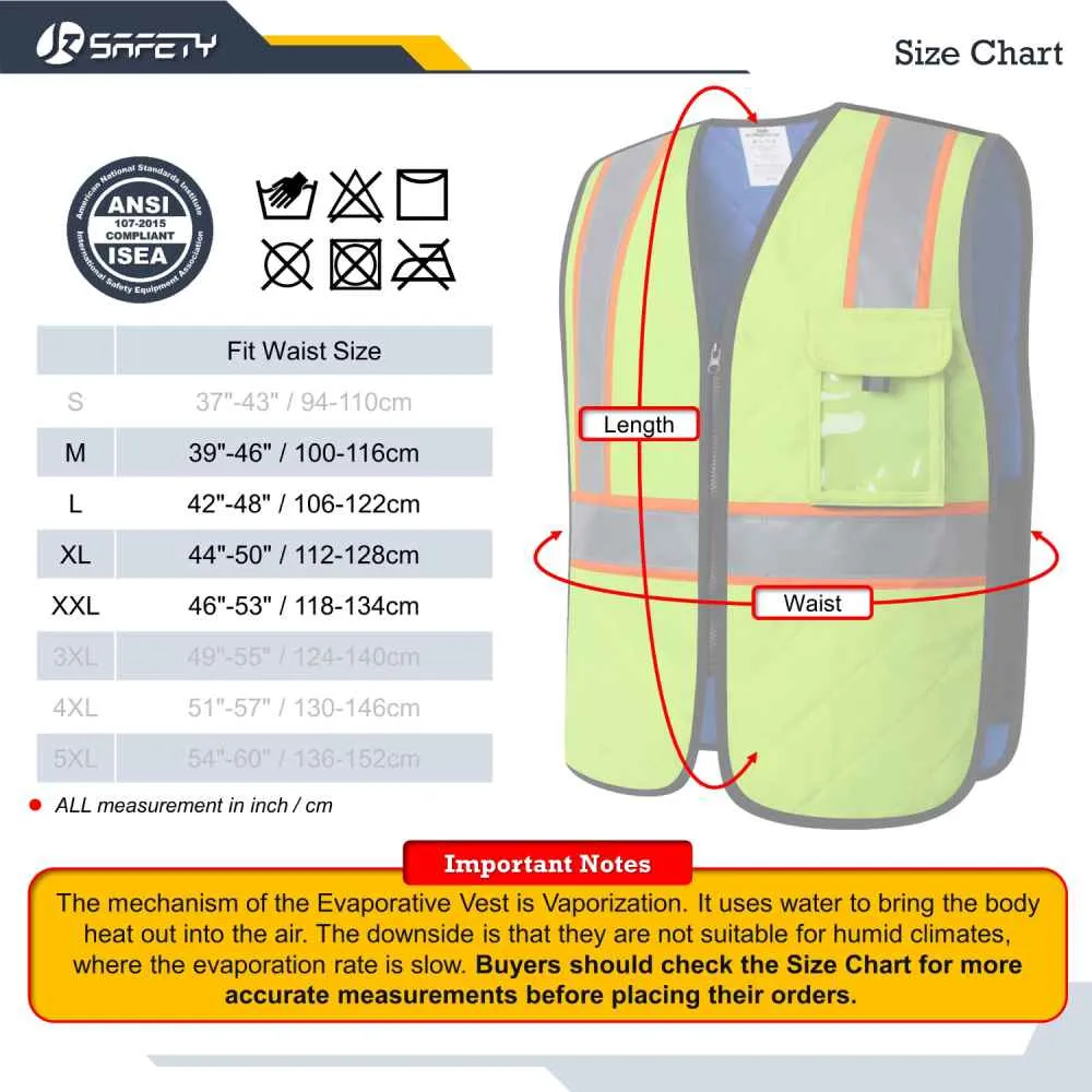 JKSafety Evaporative Cooling Hi-Vis Reflective Safety Vest (JKC129)