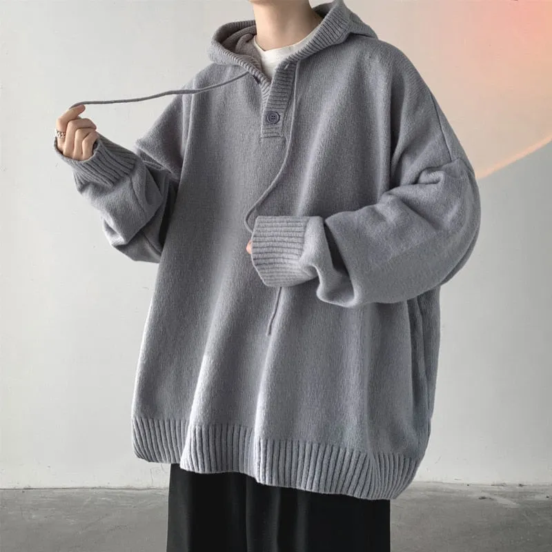 [Korean Style] 2 Colors Oversized Wool Hooded Sweaters