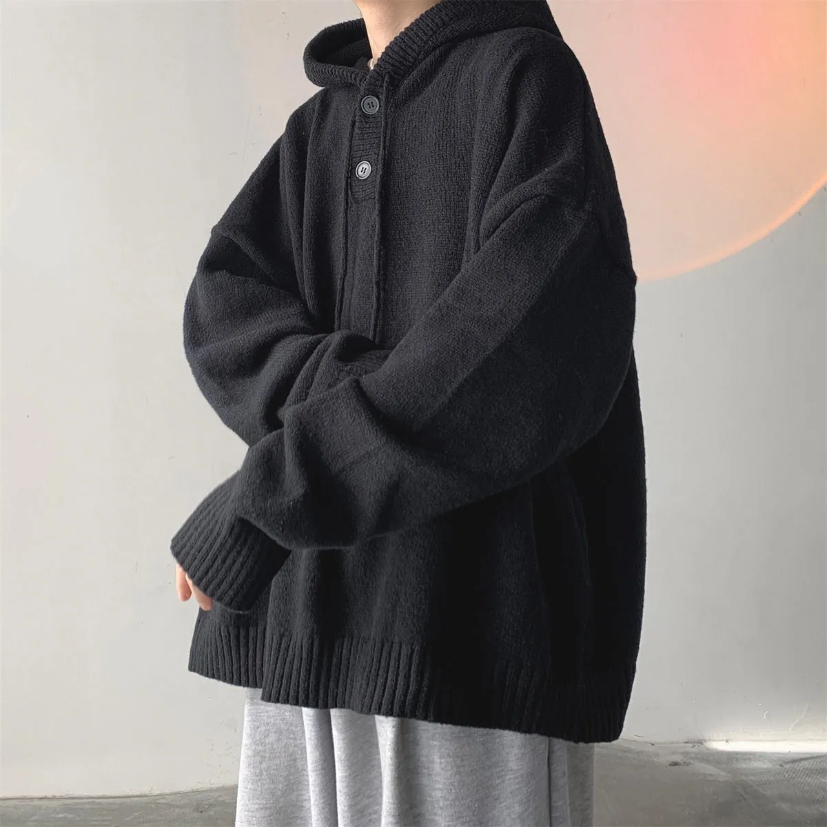 [Korean Style] 2 Colors Oversized Wool Hooded Sweaters